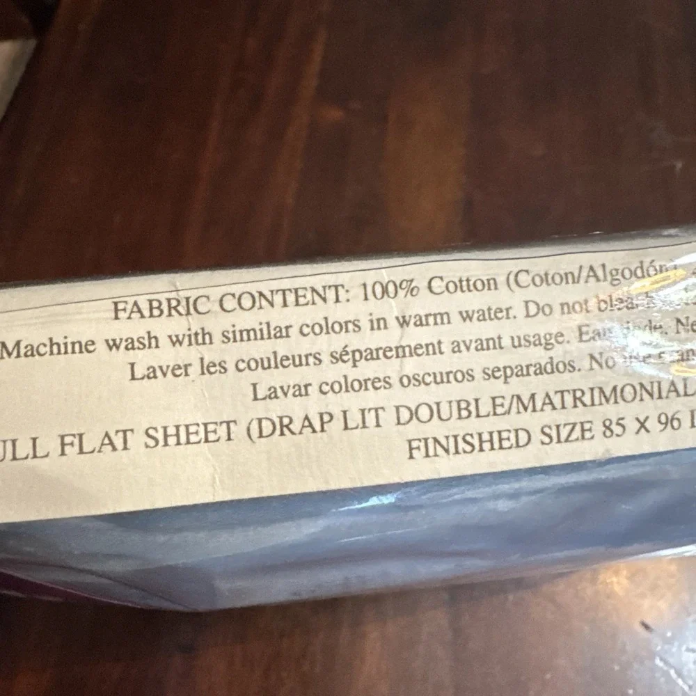 Ralph Lauren Home FULL Flat Sheet Estate Cornflower Blue 100% Cotton Sateen
